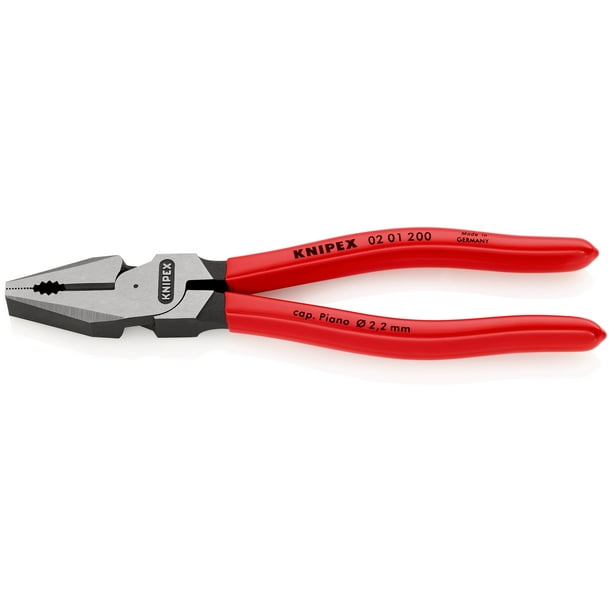 KNIPEX 02 01 200 SB Pinza universal para trabajos pesados recubierto de plástico acabado pavonado 200 mm