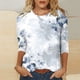 thumbnail image 2 of Camisetas de Manga Corta para las Mujeres Retro Cuello Redondo Pascua Impreso Suelto Top, Ligero Poliéster 3/4 Camiseta de Manga para el Desgaste Casual, Diario Y de Primavera, 2 of 4