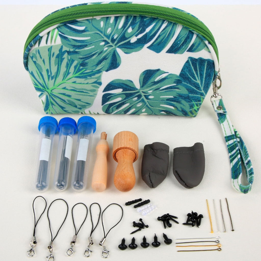 Geemin Needle Felting Kits with Bag, Wool Roving 18 Colors Set, Wool Felt Tools for Felted Needle Felting Supplies