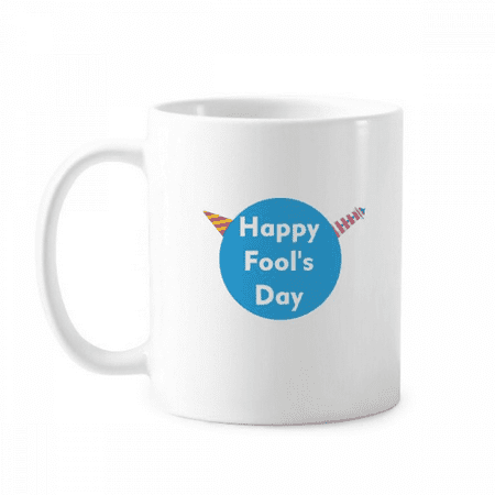 

Happy April Fools Art Deco Fashion Mug Pottery Cerac Coffee Porcelain Cup Tableware