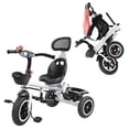 thumbnail image 3 of solautey Kids Tricycle, 6 in 1 Stroll Trike with Adjustable Push Handle, Removable Canopy, Safety Harness, Music Headlight, Detachable Guardrail, Suitable for 18 Months to 6 Years, 3 of 8