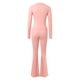 thumbnail image 5 of Conjuntos de dos piezas para mujer: pantalones acampanados con vuelta, top corto de manga larga, conjuntos informales, 5 of 5