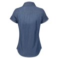 thumbnail image 4 of Made by Olivia Women's Roll Up Short Sleeves Zippered Chest Pocket Denim Chambray, 4 of 4