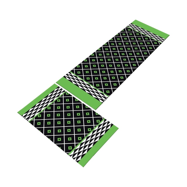 Matoen12 Kitchen Geometry Mat Non-Skid Waterproof Rugs Comfort Standing Mat 2Pcs for Kitchen, Floor, Office, Sink, Laundry (23.6x15.7 Inch & 47.2x15.7 Inch)