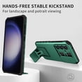 thumbnail image 6 of for Samsung Galaxy S23 FE 5G Case with Slide Camera Cover, Armour Rugged Silicone TPU Bumper Tough PC Cover S23 FE with Kickstand, Military Shockproof Protective Phone Case for Samsung S23 FE Green, 6 of 14