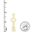 thumbnail image 4 of 10k 10kt Yellow Gold Mens Cubic Zirconia Key Lock & Key Charm Pendant for Men, 4 of 5
