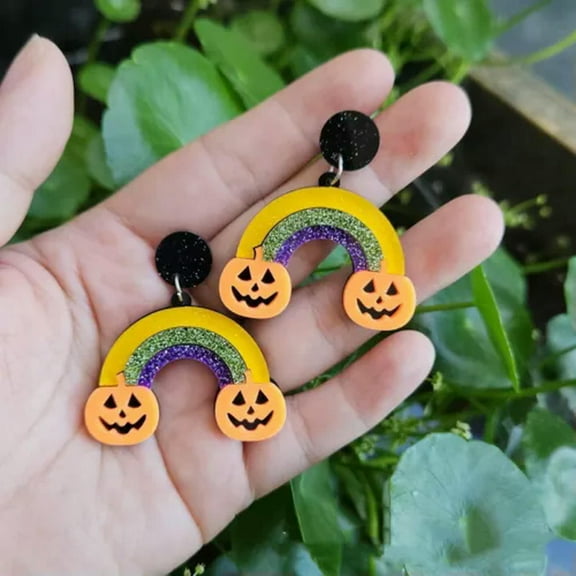 Various Acrylic Ghost BOO Pumpkin Spider Halloween Earrings Dia De los Muertos
