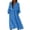 Blue, variant on Holiday Dresses for Women Long Sleeve V-Neck Casual Midi Dress Loose Flowy Beach Dresses with Pockets