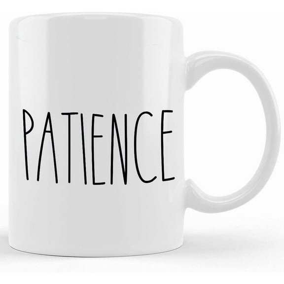 Large Font Mug, One Word Mug, Gift For Friend, Coworker Gift, Patience Mug, Farmhouse Gift Mug For Women, Church Gift, Bible Study Gift, Ceramic Novelty Coffee Mug, Tea Cup, Gift Present
