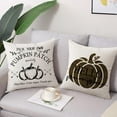 thumbnail image 3 of Fall Throw Pillow Covers 18x18 Inch Set of 4 Maple Leaves Pumpkin Truck Pumpkin Patch Farmhouse Decorative Thanksgiving Home Autumn Cushion Covers for Couch, 3 of 6