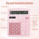 thumbnail image 5 of Calculadora HUTUDD Rosa con Pantalla LCD de 12 Dígitos y Doble Alimentación Solar, 5 of 7