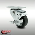 thumbnail image 2 of 3 Inch SS Thermoplastic Rubber Swivel Top Plate Caster with Brake Service Caster, 2 of 2