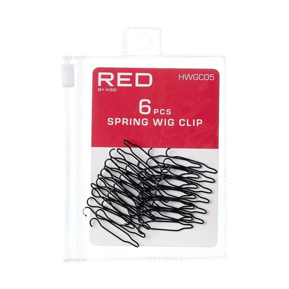 RED SPRING WIG CLIP 6PCS - BLACK