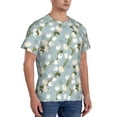 thumbnail image 2 of Bixox Men's Tulips Flowers Printed Short Sleeve Skinny Athletic T-Shirt, 2 of 6