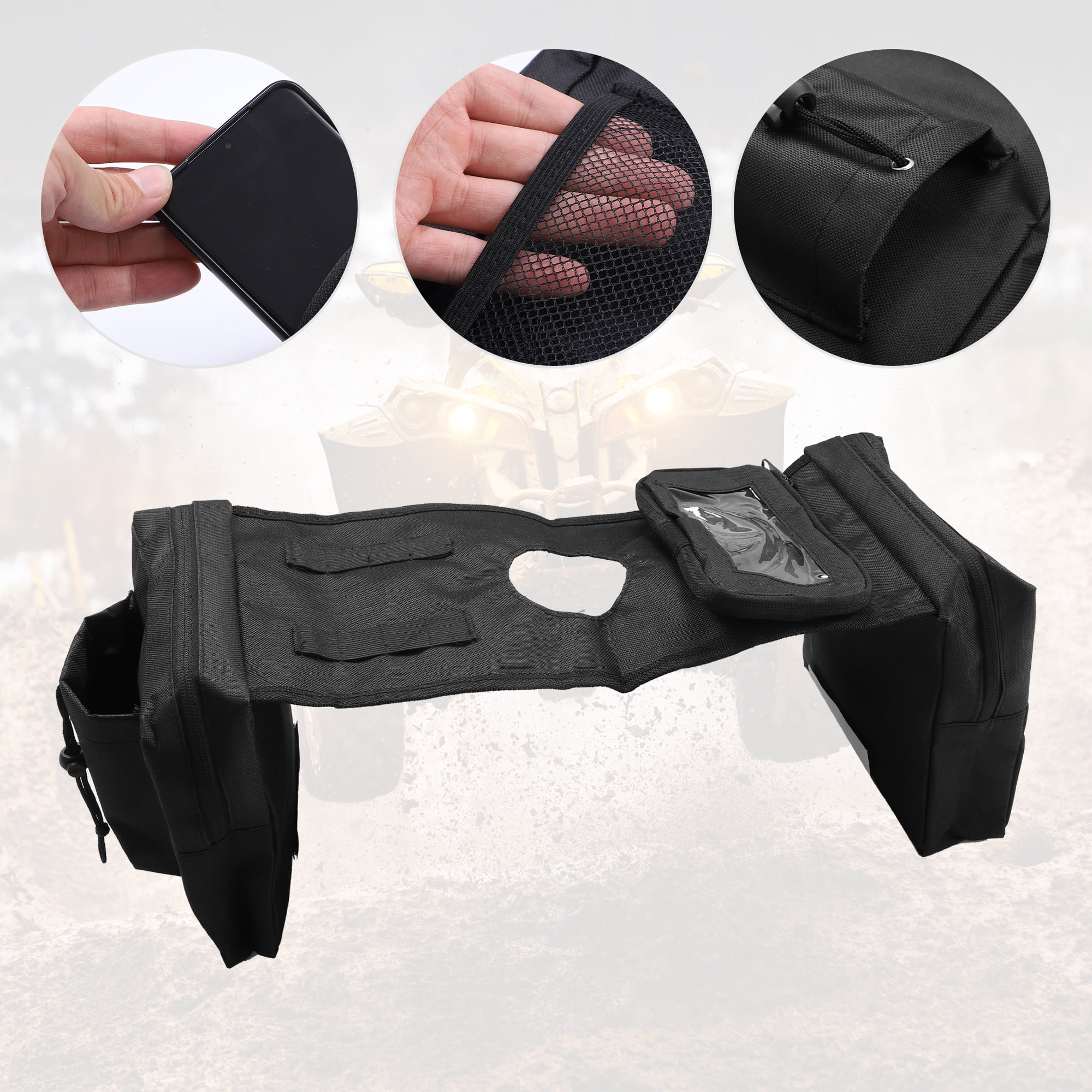Unique Bargains ATV 4-Wheeler Saddlebags Cargo Pouch Storage UTV Motorcycle Tank Bag