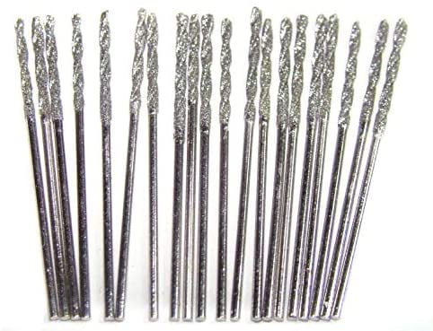 30Pcs 1 mm Diamond Coated Hole Saw Drill Solid Bits for Jewelry Gems Glass Tile 
