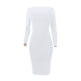 thumbnail image 6 of Arvbitana Women's Bodycon Long Dress Solid Color Long Sleeve Slim Midi Dress U-neck Wrap Hip Cocktail Dress for Party Club Streetwear, 6 of 8