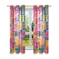thumbnail image 7 of Yayeee Window Curtains Light Filtering 63"x42" Grommet Panel Pair Home Living Room Decor, Art Map, 7 of 7