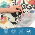 thumbnail image 4 of Yayeee Kitchen Valance Rod Pocket 54" x 18" Living Room Window Curtain, Beige Red Floral, 4 of 6