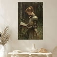 thumbnail image 2 of Medieval Dark Academia Lady Knight Poster Vintage Renaissance Antique Wall Art Victorian Woman Reading Book Size 24''x36'' - Gategoo, 2 of 5
