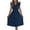 Navy, variant on Antinious Women Sleeveless V-Neck Lace Ruffle Waist Pleated Mid Calf Dress