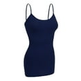 thumbnail image 3 of Essential Basic Women Basic Built In Bra Spaghetti Strap Cami Top Tank - 2 Pk Navy Khaki, M, 3 of 5
