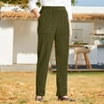 thumbnail image 5 of Womens Travel Pants Fashion Solid Color Corduroy Pants Elastic Waist Straight Leg Open Side Slant Pockets Relax Fit Versatile Daily Wear L Pants For Women, 5 of 5