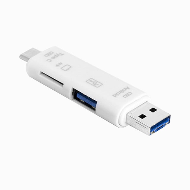 Cateissary Lector de tarjetas USB 3.1 Tipo-c Interfaz Adaptador TF Convertidor Tarjeta TF Lector OTG de alta velocidad Accesorios para portátiles Estaciones de acoplamiento para portátiles Blanco