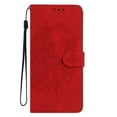 thumbnail image 2 of Butterflies Pattern Case Compatible with iPhone 14, Vintage PU Leather Wallet Case Card Slots Kickstand Magnetic Closure Shockproof Flip Folio Book Case Cover Wrist Strap, Red, 2 of 5