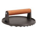 thumbnail image 1 of Presse à Burger Ronde en Fer avec Poignée en Bois pour Bacon Steak Viande Sandwich, 1 of 5