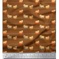 thumbnail image 1 of Soimoi Brown Poly Georgette Fabric Dot,Party Flag & Horse Cartoon Fabric Prints By Yard 42 Inch Wide, 1 of 3