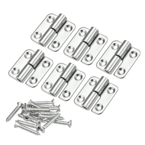 Bisagra de levantamiento Uxcell, 1.46" 304 Acero inoxidable, bisagras de bandera pequeñas desmontables para zurdos, paquete de 6