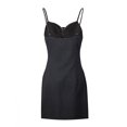 thumbnail image 6 of Coduop Women Spaghetti Strap Mini Dress Pearl Rhinestone Backless Low Cut Party Short Dresses, 6 of 7