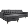thumbnail image 1 of Modway Empress Upholstered Fabric Left-Facing Sectional Sofa in Gray, 1 of 6