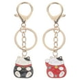 thumbnail image 1 of KAKOWELY 2 llaveros de gato de la suerte japonés, llavero de gato de la suerte, colgantes decorativos para bolsas., 1 of 5
