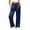 Navy02, variant on Karymi Jeans for Women Satin High Waist Wide Leg Pants, Elastic Waist Lounge Trousers with Side Pockets, Solid Casual Sleepwear & Loungewear Pants Women's Clothing