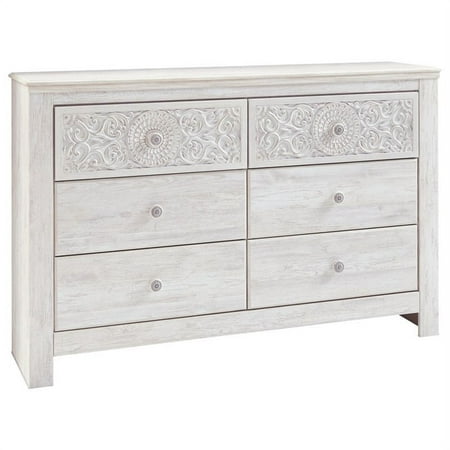 Signature Design by Ashley Paxberry 6 Drawer Dresser in Whitewash