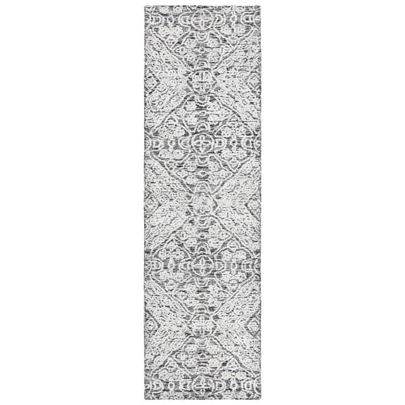 SAFAVIEH Precious Sandford Geometric Runner Rug, Black/Ivory, 2'3" x 8'
