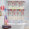 thumbnail image 4 of Independence Day Kitchen Curtains Valances 3 Piece Set, Red Blue Poppy Butterfly Vintage Linen Rod Pocket Tier Curtain and Valance Drapes for Small Window 24 Inch Length for Bedroom Cafe, 4 of 9