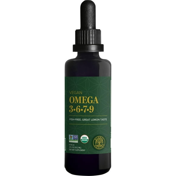 Suplemento Global Healing Organic Omega 3, 6, 9 y 7, 60 ml