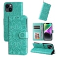 thumbnail image 1 of Funda tipo cartera GANGXUN para iPhone 15 , diseño girasol, cuero PU, soporte, cierre magnético, tarjetero, 1 of 5