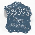 thumbnail image 2 of Inkdotpot Pack Of 100 Happy Birthday Paper Tags DIY Craft Bracket Shape Real Silver Foil Hang Tags, 2 of 6