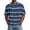Blue, variant on Men's Casual Striped Print Short Sleeve Shirt, Breathable Waffle Knit V-Neck Summer Top, Lightweight Textured Pattern for Everyday Casual and Outdoor Wear Wine M