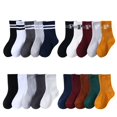 thumbnail image 2 of 5 par/lote otoño invierno alto elástico simple niños calcetines coreano algodón rayas Color sólido alfabeto niños niñas calcetines 1-12 Y Tan Jianjun  unisex, 2 of 2