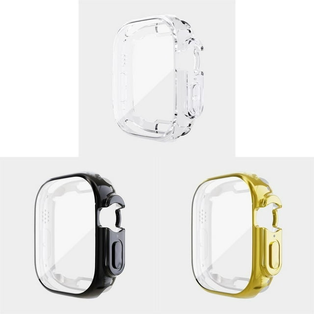 LEIXIUER (Single pack 3 Black) Compatible for Apple Watch Ultra 49mm Soft Watch Case All Around Shockproof TPU Protective Cover Bumper Lightweight and Shock Absorbent for Apple Watch Ultra 49mm