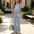 thumbnail image 4 of ATOGUTA Girls' Clothes Size 5T-15 Short Sleeve Shirt and Flare Pants Set Perfect for Casual School Outings Holidays Gray, 4 of 7