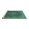 thumbnail image 2 of Ahgly Company Machine Washable Indoor Rectangle Medallion Turquoise Blue Traditional Area Rugs, 2' x 3', 2 of 4