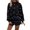 Black, variant on Pullover Sweaters for Women Drop Shoulder Love Heart Jacquard Lantern Long Sleeve Crew Neck Knit Loose Casual Top Fall Sweaters For Women