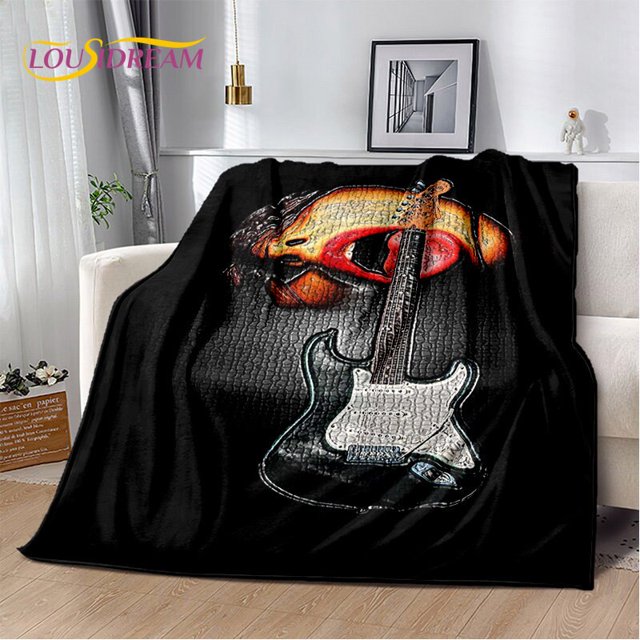 Manta de felpa suave para guitarra eléctrica clásica, manta de franela para sala de estar, dormitorio, cama, sofá, cubierta de Picnic