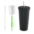 thumbnail image 1 of LEARNEVER 750ml Straw Cup w/Lid Reusable Rhinestone Stainless Steel Double Layer θ( &], 1 of 6